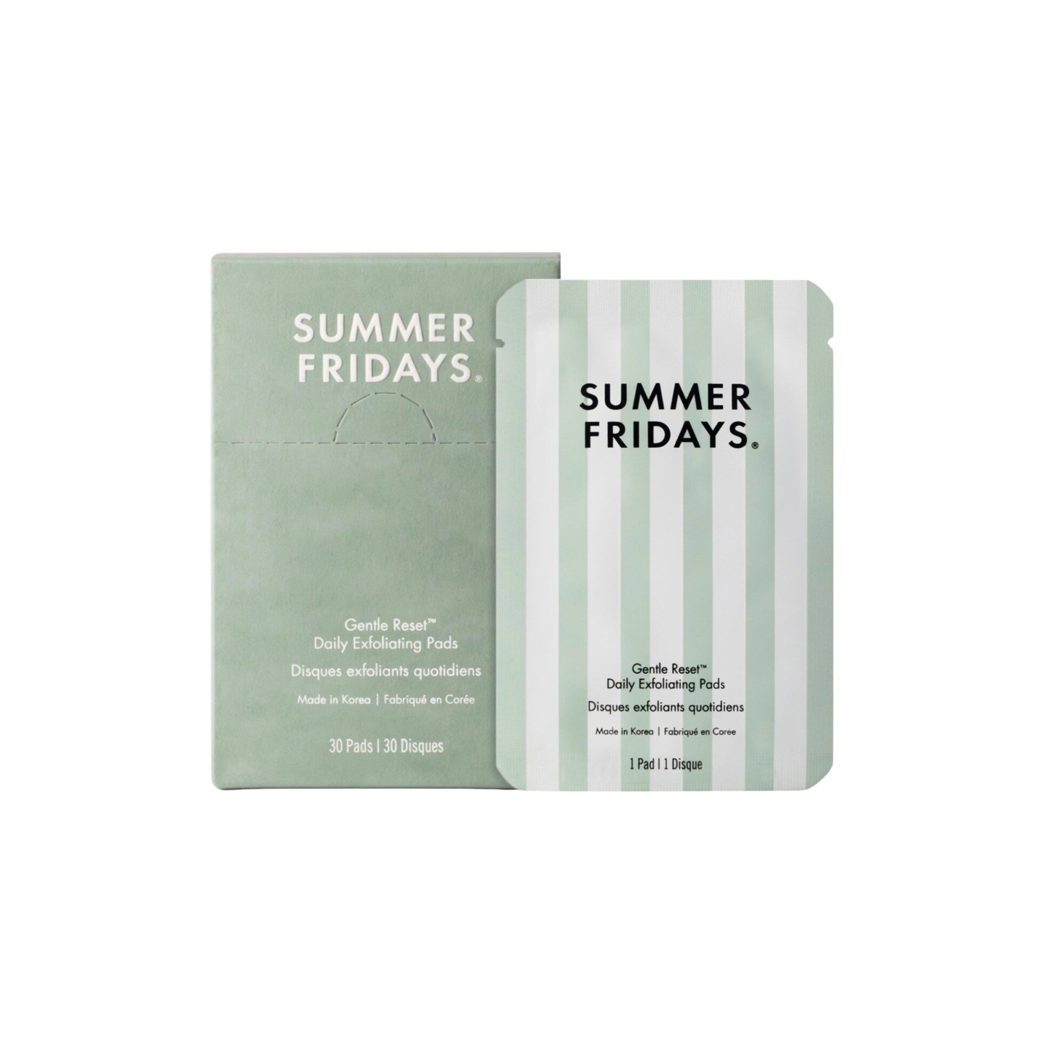 Summer Fridays Gentle Reset Daily Exfoliating Pads to Smooth + Minimize Pores with AHAs