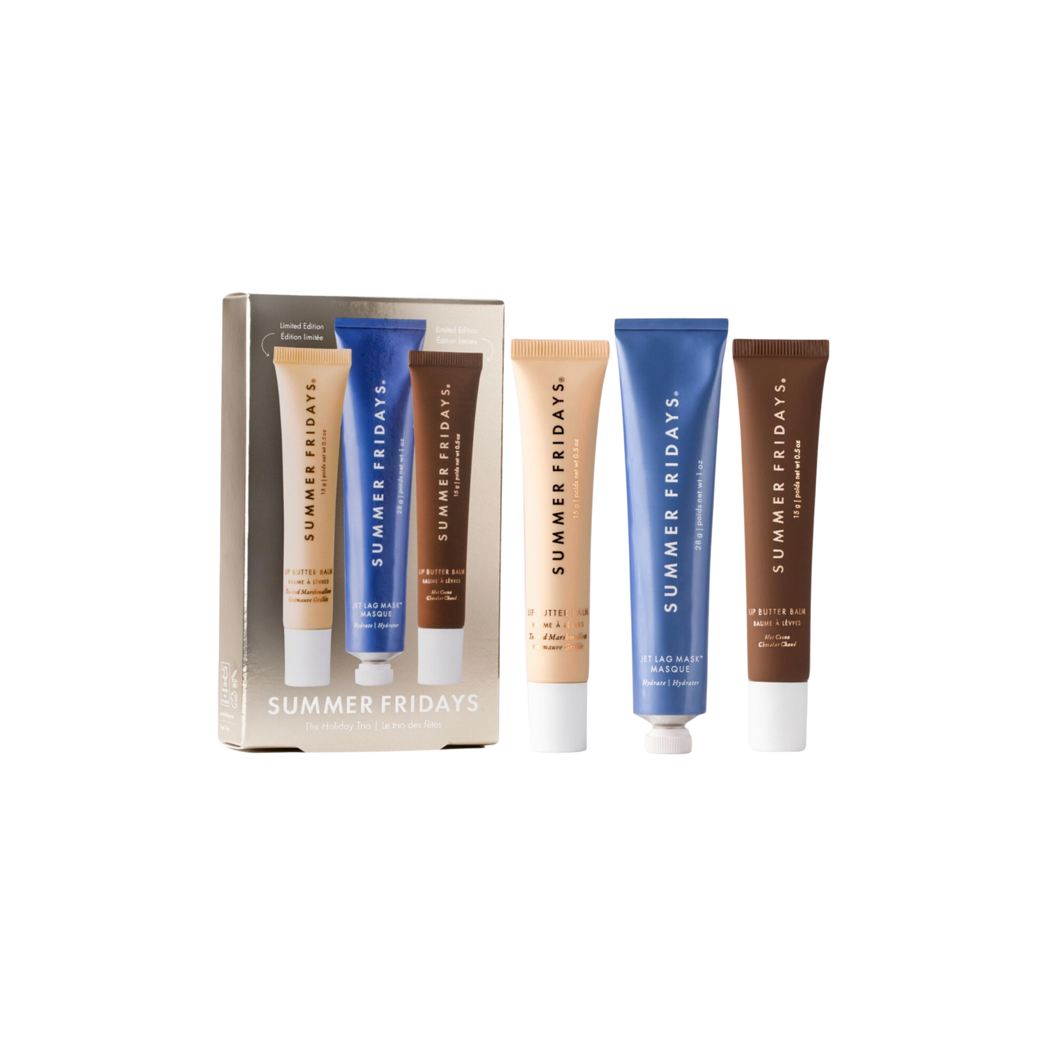 Summer Fridays The Holiday Trio Set with Lip Butter Balm in Hot Cocoa & Toasted Marshmallow