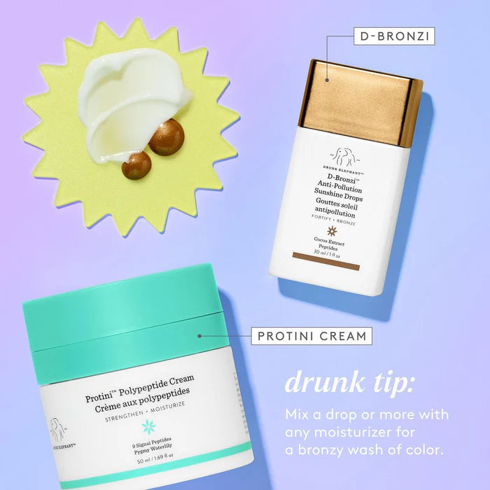 Drunk Elephant D-Bronzi Anti-Pollution Bronzing Drops with Peptides