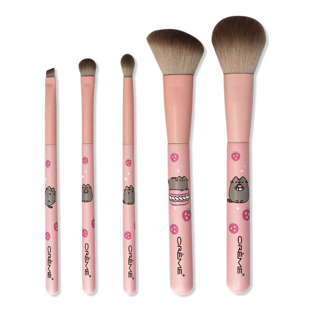 The Crme Shop Pusheen 5 Piece Makeup Brushes Sweet Strawberry