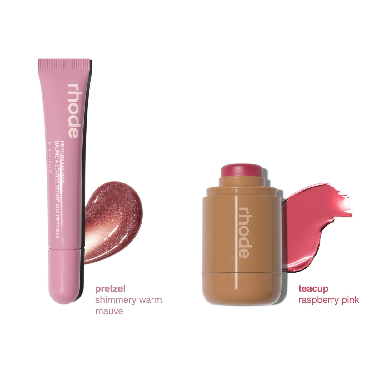 Rhode the duos 'teacup + pretzel -  a raspberry mauve pair'