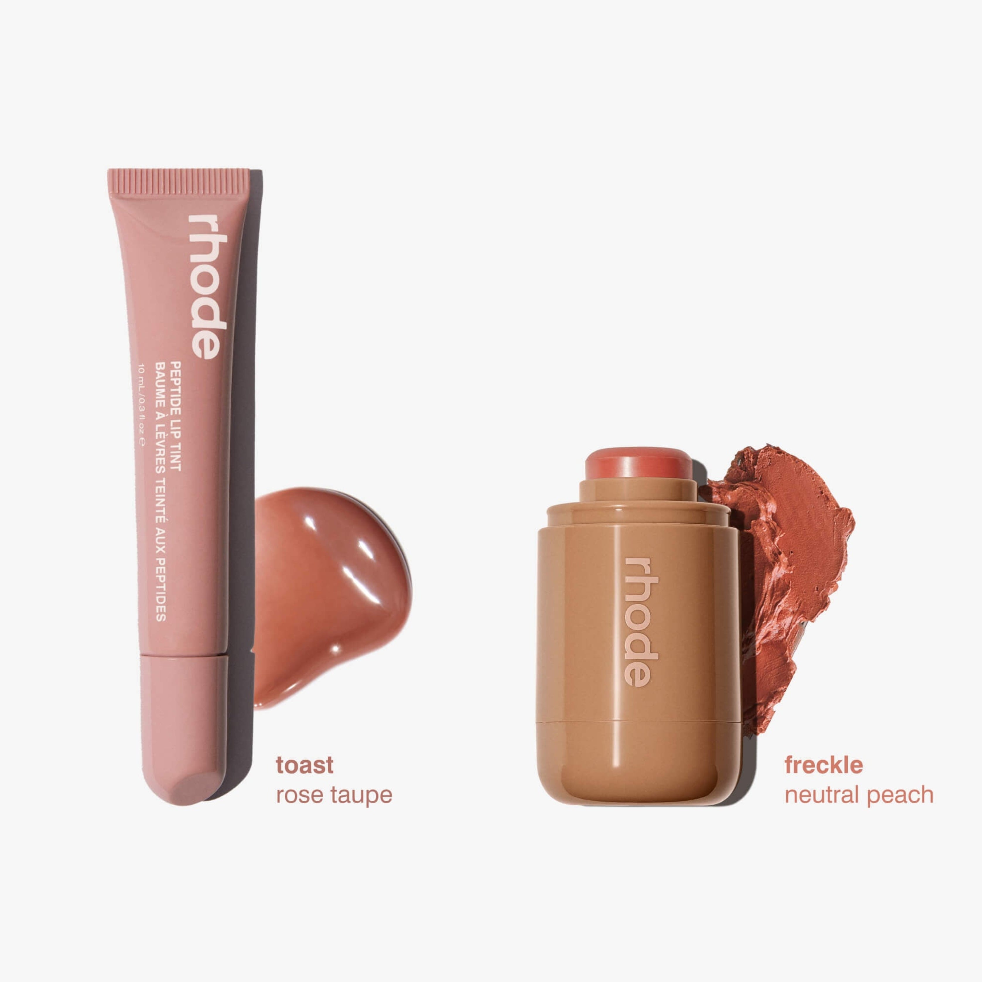Rhode the duos 'freckle + toast -  a peachy taupe pair'