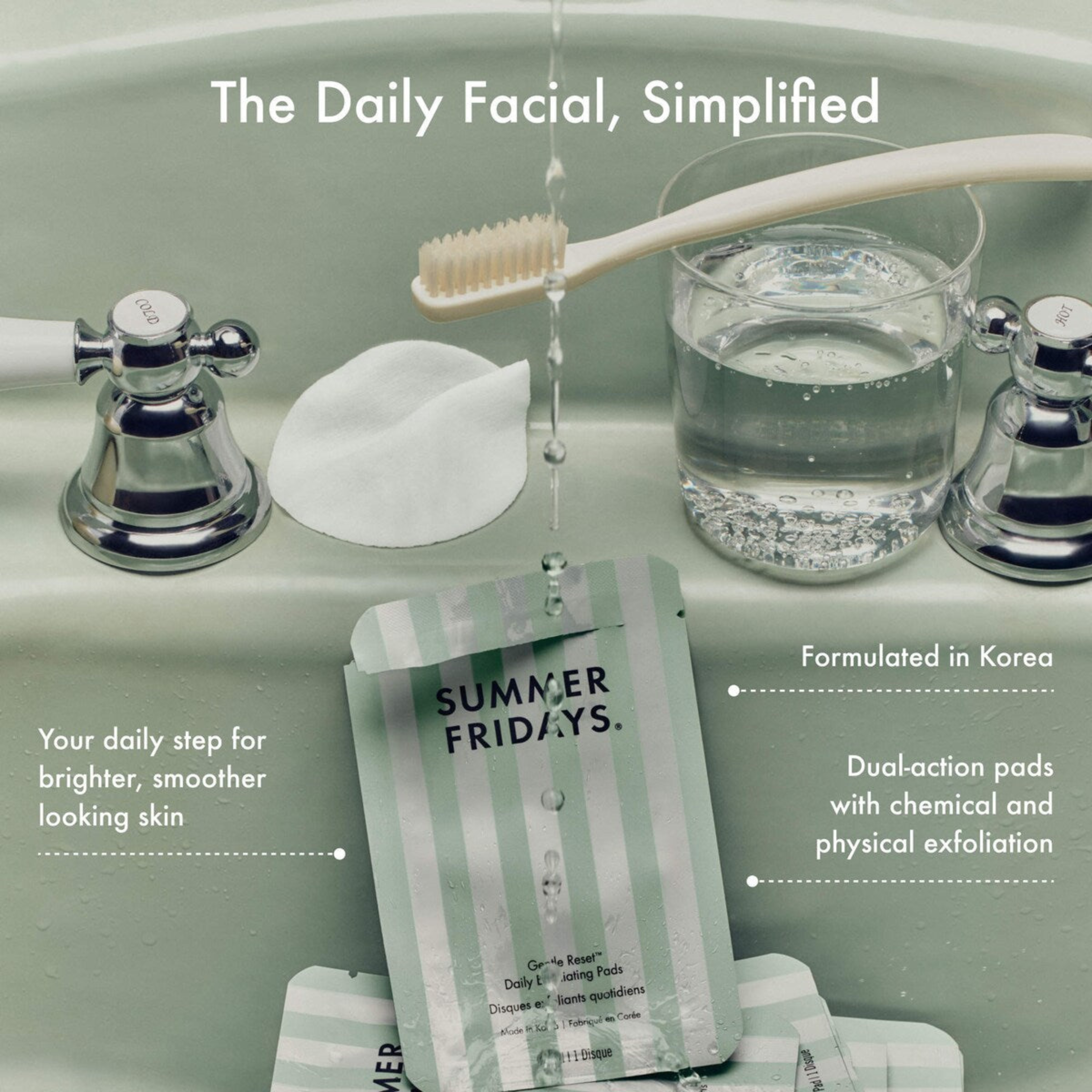 Summer Fridays Gentle Reset Daily Exfoliating Pads to Smooth + Minimize Pores with AHAs