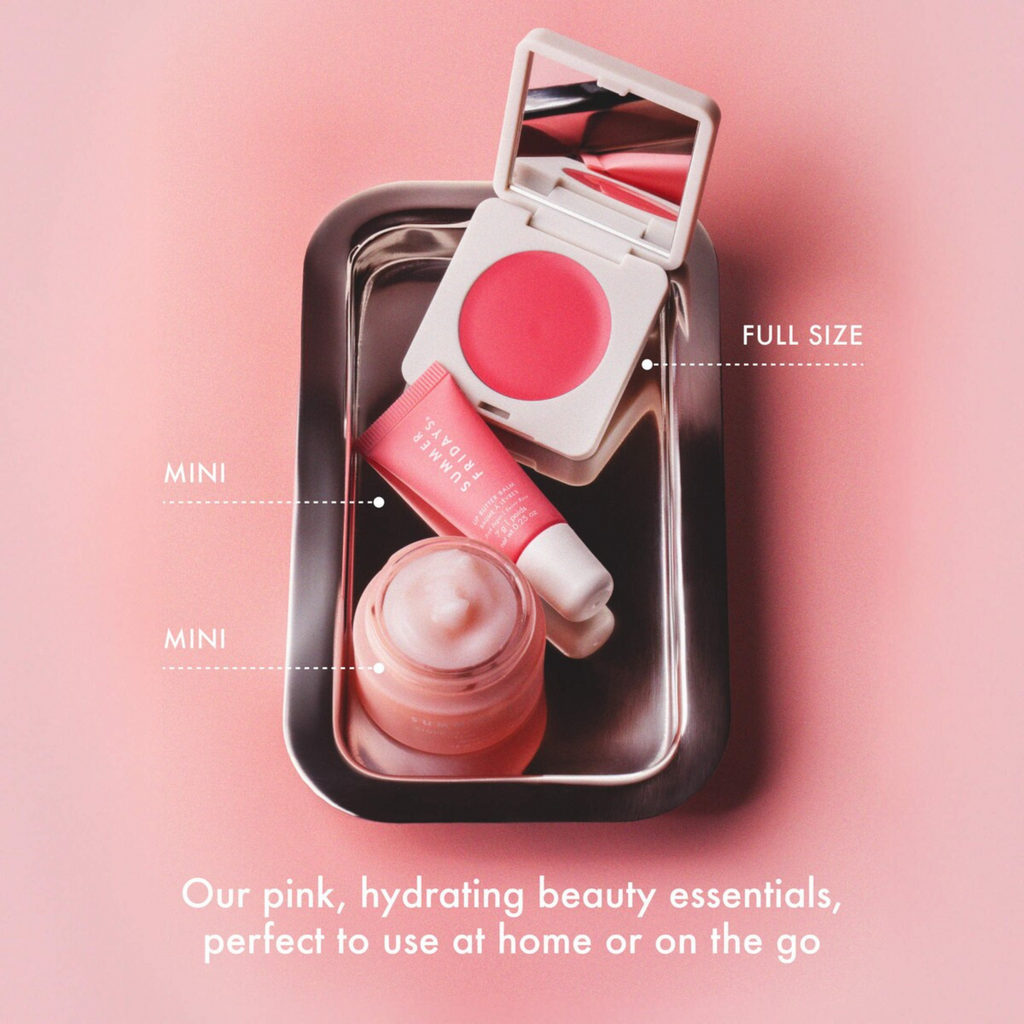 Summer Fridays The Dewy Pink Set with mini Lip Butter Balm in Pink Sugar