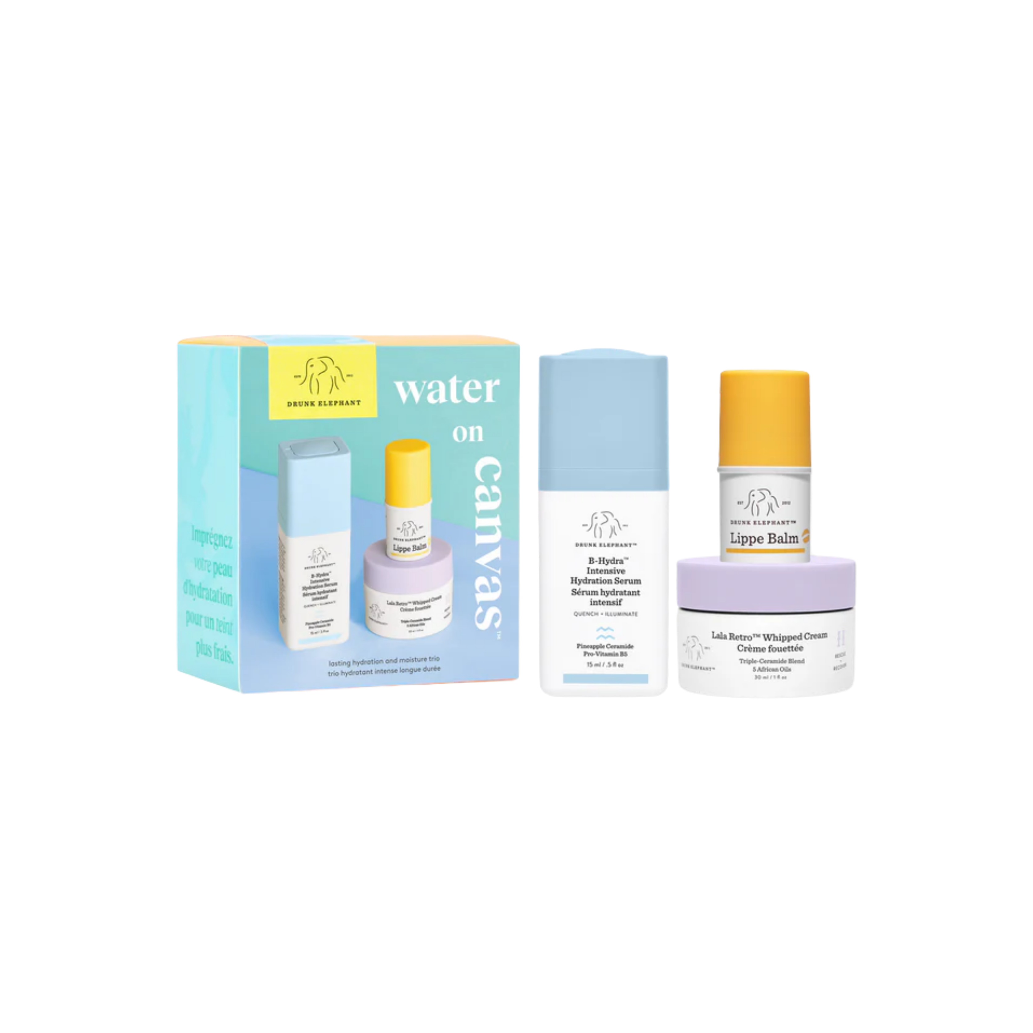 Drunk Elephant Water on Canvas Travel-Size Kit