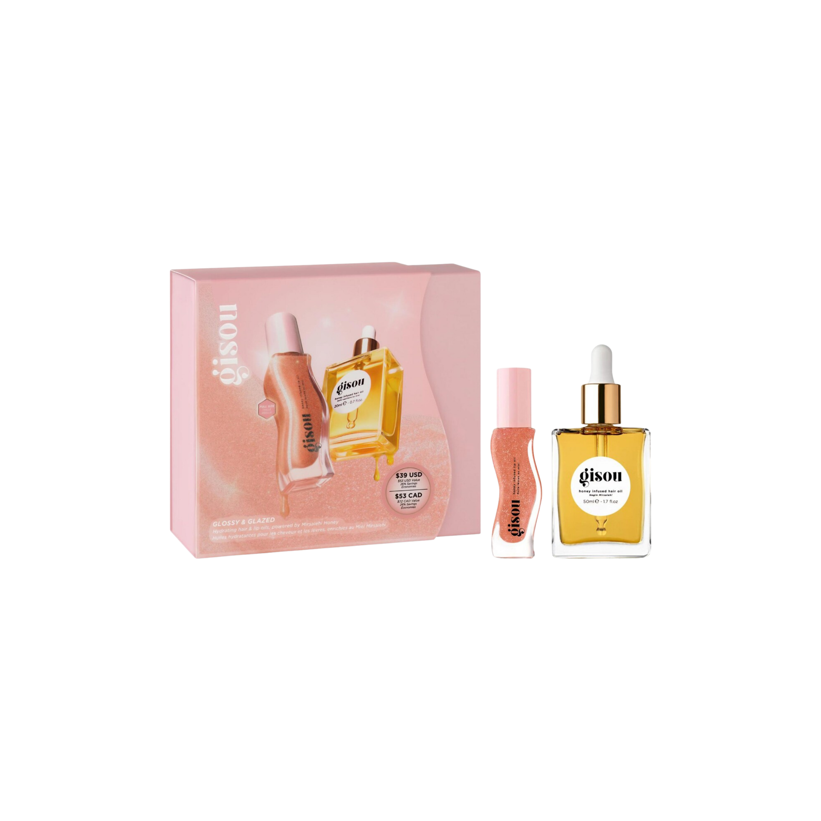 Gisou Glossy & Glazed Hair & Lip Oil Gift Set