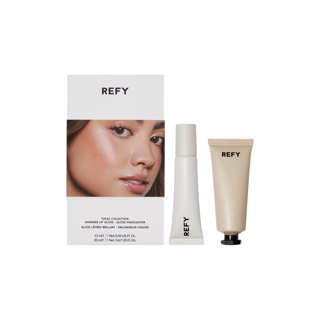 REFY Topaz Collection: Shimmer Lip Gloss & Liquid Highlighter Set
