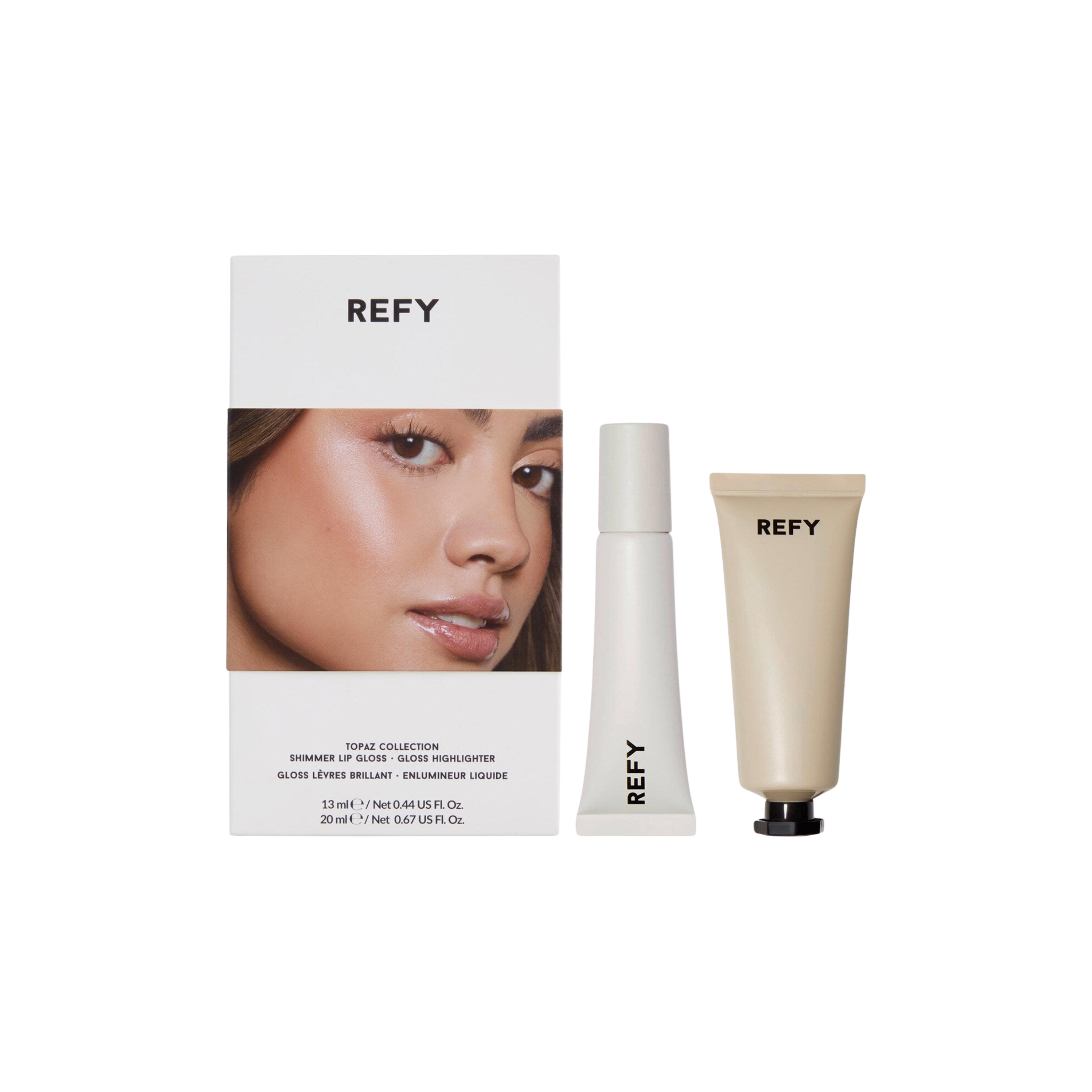 REFY Topaz Collection: Shimmer Lip Gloss & Liquid Highlighter Set
