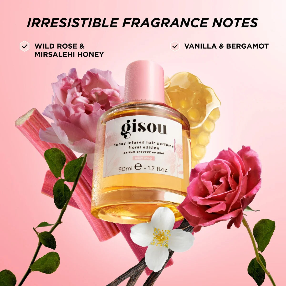 Gisou Wild Rose Honey Infused Hair Perfume