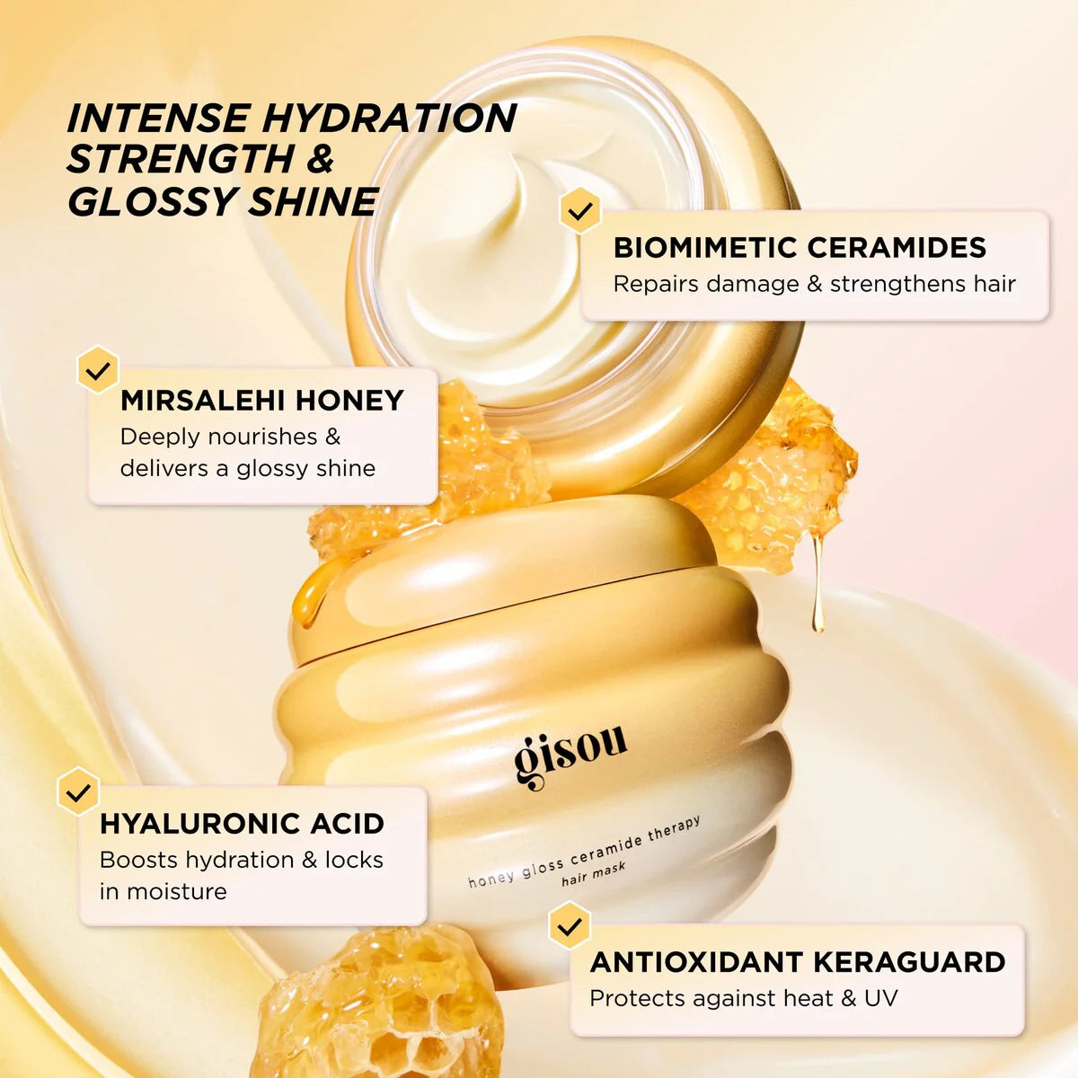 Gisou Mini Honey Gloss Ceramide Therapy Hydrating Hair Mask