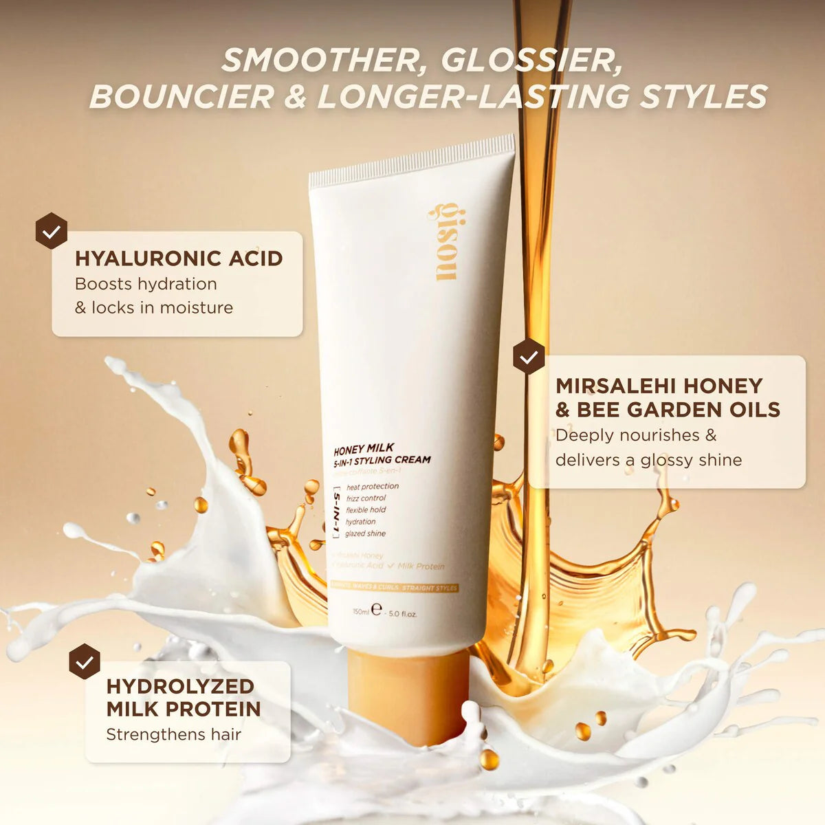Gisou Honey Milk 5-in-1 Styling Cream